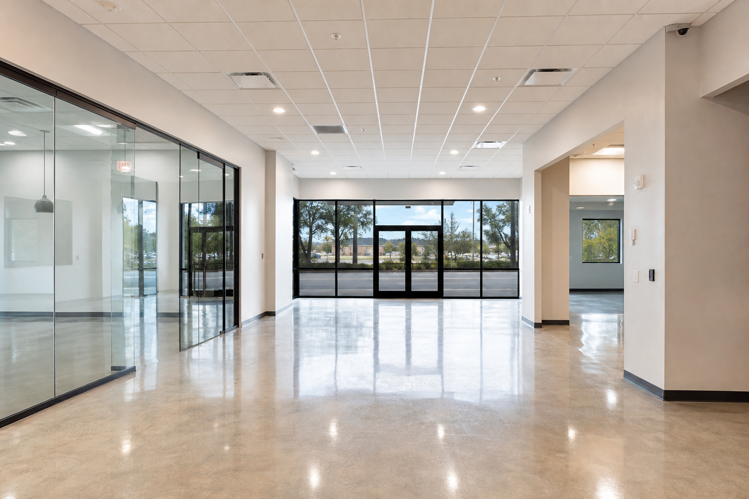 Newly cleaned Tampa commercial space after post-construction cleaning before final walkthrough