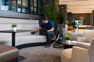 Commercial upholstery cleaning for restaurant booths and office lobby seating